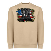 Mushroom american flag with army boots Heavyweight Sweatshirt - RanaPortraitStore