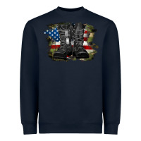 Navy american flag with army boots Heavyweight Sweatshirt - RanaPortraitStore