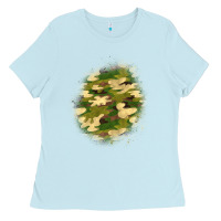Baby Blue camouflage patch 5 Ladies Tee - BundleAndBundleShop