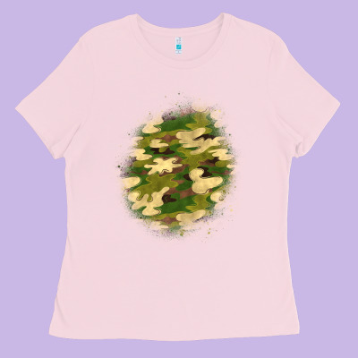 Camouflage Patch 5 Ladies Tee Designed By Bundleandbundleshop