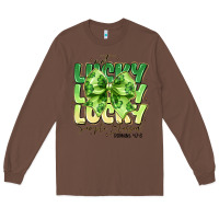 Chestnut Not Lucky Simply Blessed Long Sleeve Tee - CowhideDigitalArt