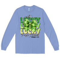 Colony Blue Not Lucky Simply Blessed Long Sleeve Tee - CowhideDigitalArt