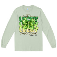 Matcha Not Lucky Simply Blessed Long Sleeve Tee - CowhideDigitalArt