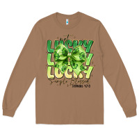 Toasted Coconut Not Lucky Simply Blessed Long Sleeve Tee - CowhideDigitalArt
