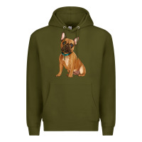 Army Green french bulldog Premium Hoodie - Artiststas