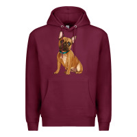 Burgundy french bulldog Premium Hoodie - Artiststas