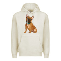 Oatmeal Heather french bulldog Premium Hoodie - Artiststas