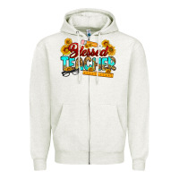 Oatmeal Heather blessed teacher Zipper Hoodie - RanaPortraitStore