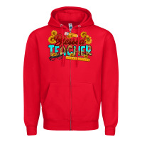 Red blessed teacher Zipper Hoodie - RanaPortraitStore