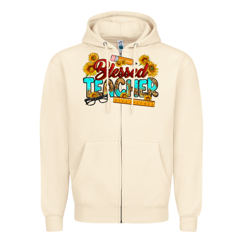 Blessed Teacher Zipper Hoodie by RanaPortraitStore | Teevron