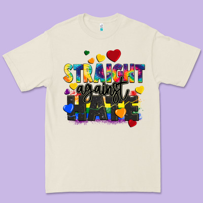 Straight Against Hate Premium Tee Designed By Fadigitalartstudio