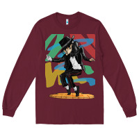 Burgundy michael jackson Long Sleeve Tee - artisFamous