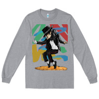 Heather Grey michael jackson Long Sleeve Tee - artisFamous