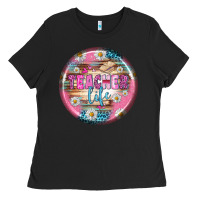 Black teacher life earrings Ladies Tee - BundleAndBundleShop