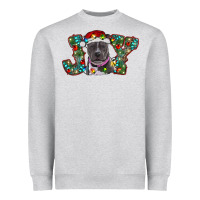 Heather Grey Christmas Pitbull Joy Heavyweight Sweatshirt - RanaPortraitStore