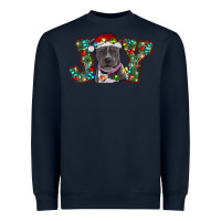 Navy Christmas Pitbull Joy Heavyweight Sweatshirt - RanaPortraitStore