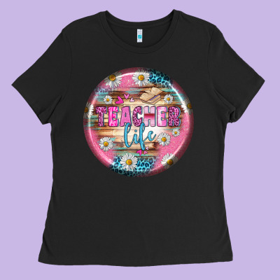 Teacher Life Earrings Ladies Tee Designed By Bundleandbundleshop