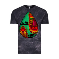 Cloud Black african masks teardrop  3 Vintage Tee - BundleAndBundleShop