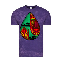 Cloud Purple african masks teardrop  3 Vintage Tee - BundleAndBundleShop