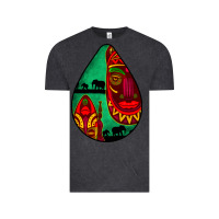 Vintage Black african masks teardrop  3 Vintage Tee - BundleAndBundleShop
