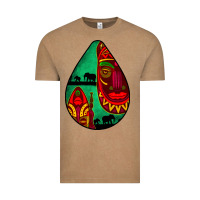 Vintage Coffee african masks teardrop  3 Vintage Tee - BundleAndBundleShop
