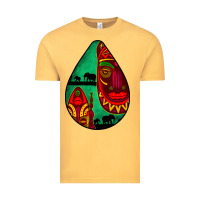 Vintage Mustard african masks teardrop  3 Vintage Tee - BundleAndBundleShop