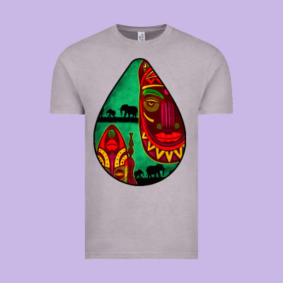 African Masks Teardrop  3 Vintage Tee Designed By Bundleandbundleshop