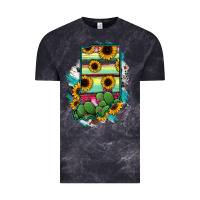 Cloud Black Indiana Map Sunflower Cactus Serape Vintage Tee - RanaPortraitStore