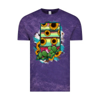 Cloud Purple Indiana Map Sunflower Cactus Serape Vintage Tee - RanaPortraitStore