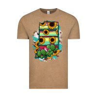 Vintage Coffee Indiana Map Sunflower Cactus Serape Vintage Tee - RanaPortraitStore