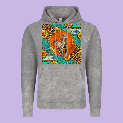 Western Percheron Horse Vintage Hoodie Designed By Lillyallendesigns