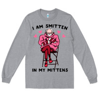 Heather Grey funny i am smitten in my mittens bernie Long Sleeve Tee - artisFamous