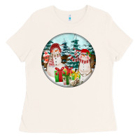 Bone Christmas snowman Ladies Tee - FaDigitalArtStudio