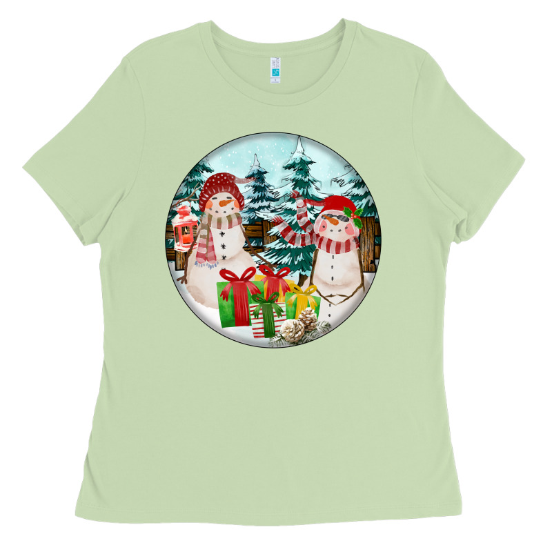 Christmas Snowman Ladies Tee by FaDigitalArtStudio | Teevron