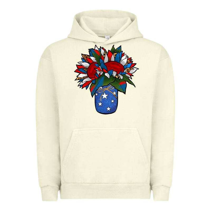 Patriotic Sunflower In A Jar Urban Hoodie by Jasminsmagicworld | Teevron