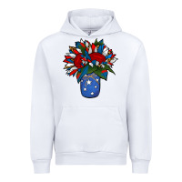 White Patriotic Sunflower in a Jar Urban Hoodie - Jasminsmagicworld