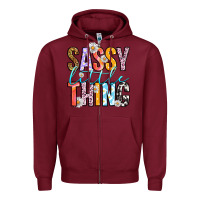 Burgundy sassy little thing Zipper Hoodie - RanaPortraitStore