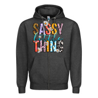 Charcoal Heather sassy little thing Zipper Hoodie - RanaPortraitStore