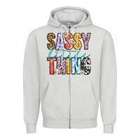 Dove Grey sassy little thing Zipper Hoodie - RanaPortraitStore