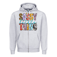 Heather Grey sassy little thing Zipper Hoodie - RanaPortraitStore