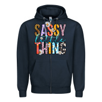 Navy sassy little thing Zipper Hoodie - RanaPortraitStore