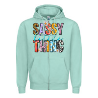 Seafoam sassy little thing Zipper Hoodie - RanaPortraitStore