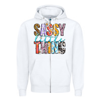 White sassy little thing Zipper Hoodie - RanaPortraitStore