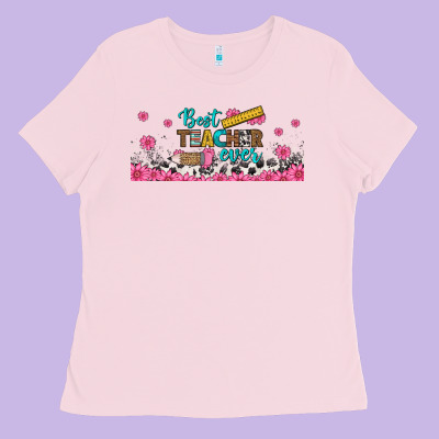 Best Teacher Ever Libbey Glass Ladies Tee Designed By Bundleandbundleshop