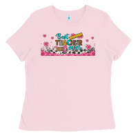 Bubblegum Pink best teacher ever libbey glass Ladies Tee - BundleAndBundleShop