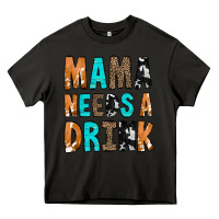 Asphalt Mama Needs a Drink Heavy Core Tee - CowCowDesign