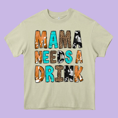 Mama Needs A Drink Heavy Core Tee Designed By Cowcowdesign