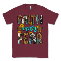 Burgundy faith over fear Classic Tee - OliviaCreatesArt