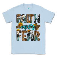 Dusty Blue faith over fear Classic Tee - OliviaCreatesArt