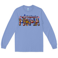 Colony Blue American mama Long Sleeve Tee - CowhideDigitalArt